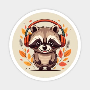 Autumn Serenade with Raccoon Magnet
